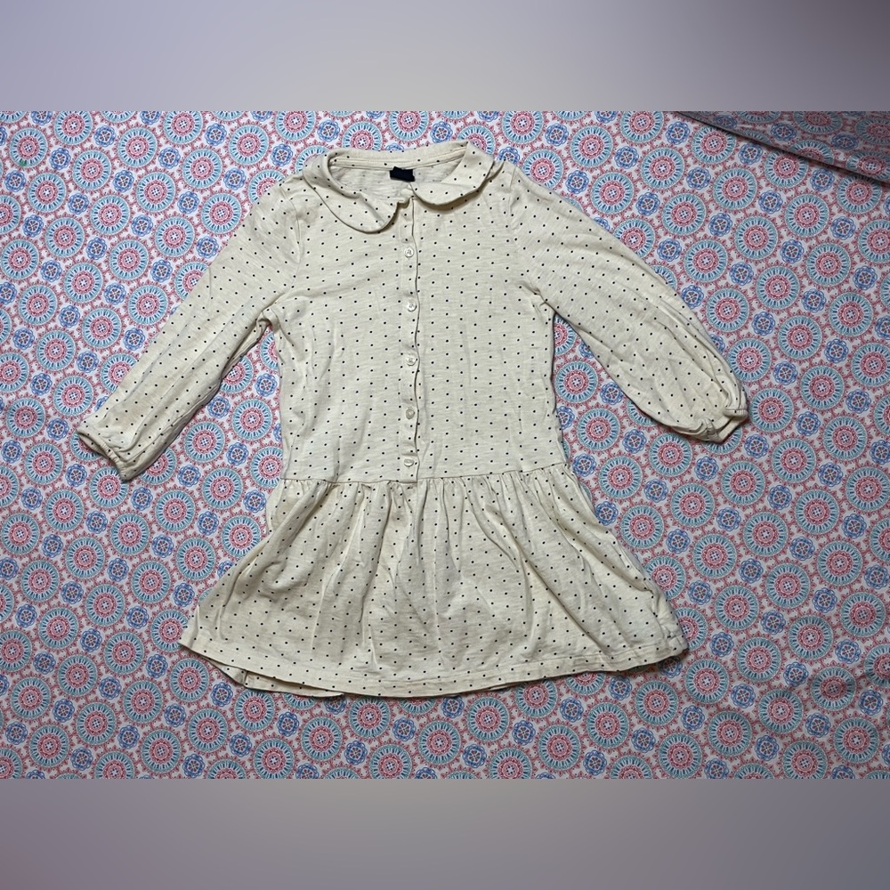 🌟❣️6/$10❣️🌟 BabyGAP girls 5yrs Cream and Blue Polka Dot Dress